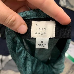 Long Midi Skirt in Green Snake Skin Print